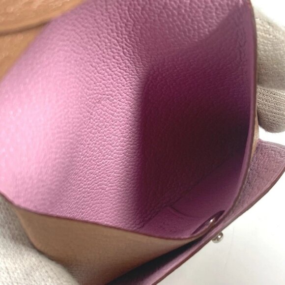 HERMES Bicolor Bastia Verso Wallet Coin Compartment Square coin purse Unused - Picture 8 of 16